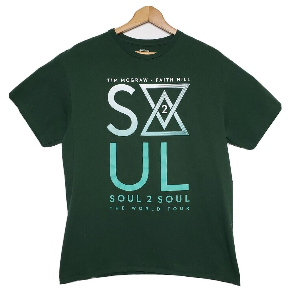 Tim McGraw Faith Hill T-Shirt - Soul 2 Soul Concert Tour 17' - Large